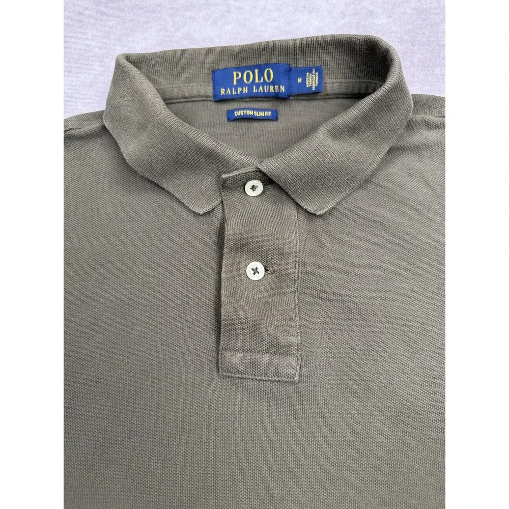 Polo‎ Ralph Lauren Polo Shirt Mens Medium Custom Slim Fit Embroidered Pony